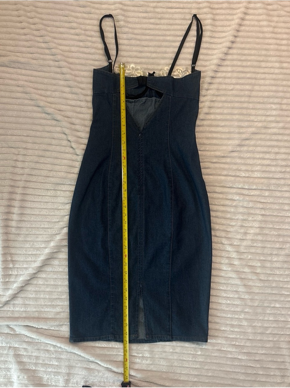 Dolce & Gabbana Denim Bustier Dress with Lace Trim - Picture 6 of 9